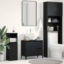 Badkamer Kast met lade Zwart Eiken 65 x 33 x 60 cm Bewerkt hout