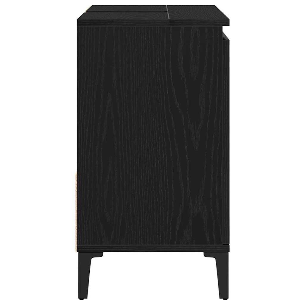 Badkamer Kast met lade Zwart Eiken 65 x 33 x 60 cm Bewerkt hout