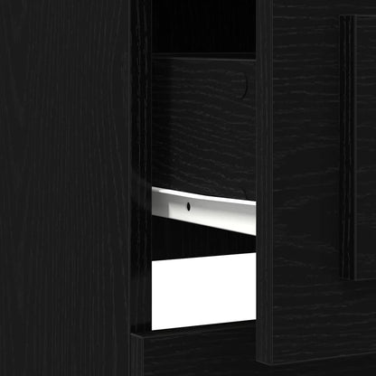 Highboard Zwart Eiken 36 x 35.5 x 103.5 cm Bewerkt hout