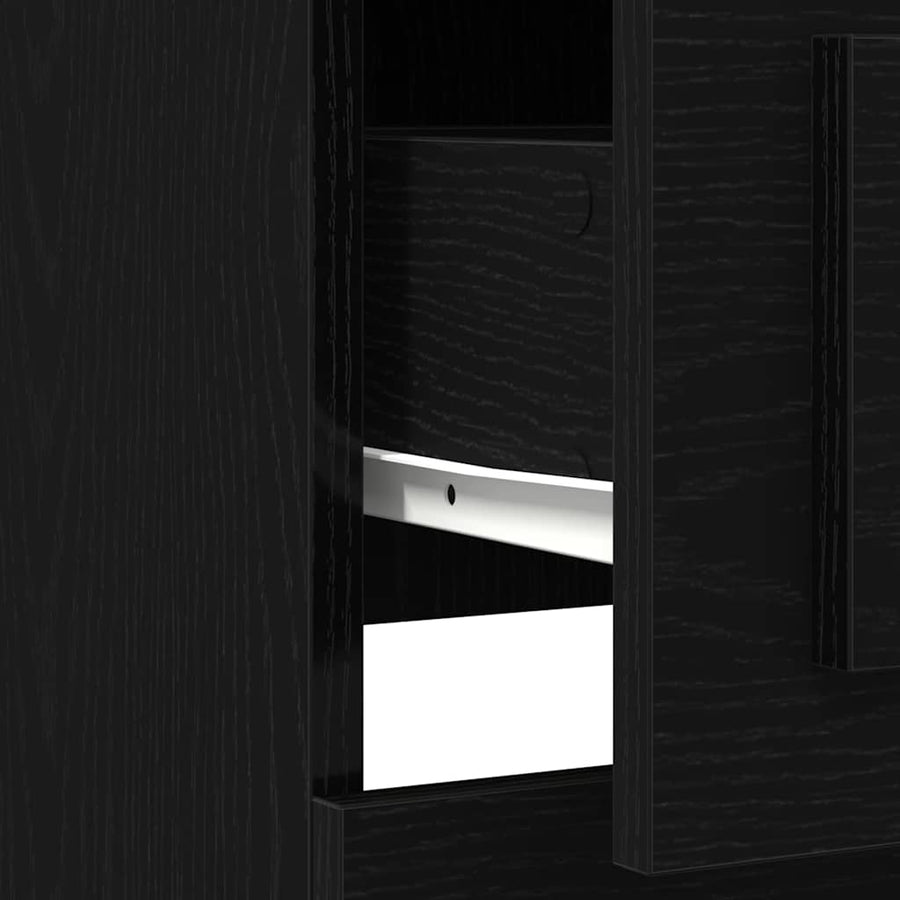 Highboard Zwart Eiken 36 x 35.5 x 103.5 cm Bewerkt hout