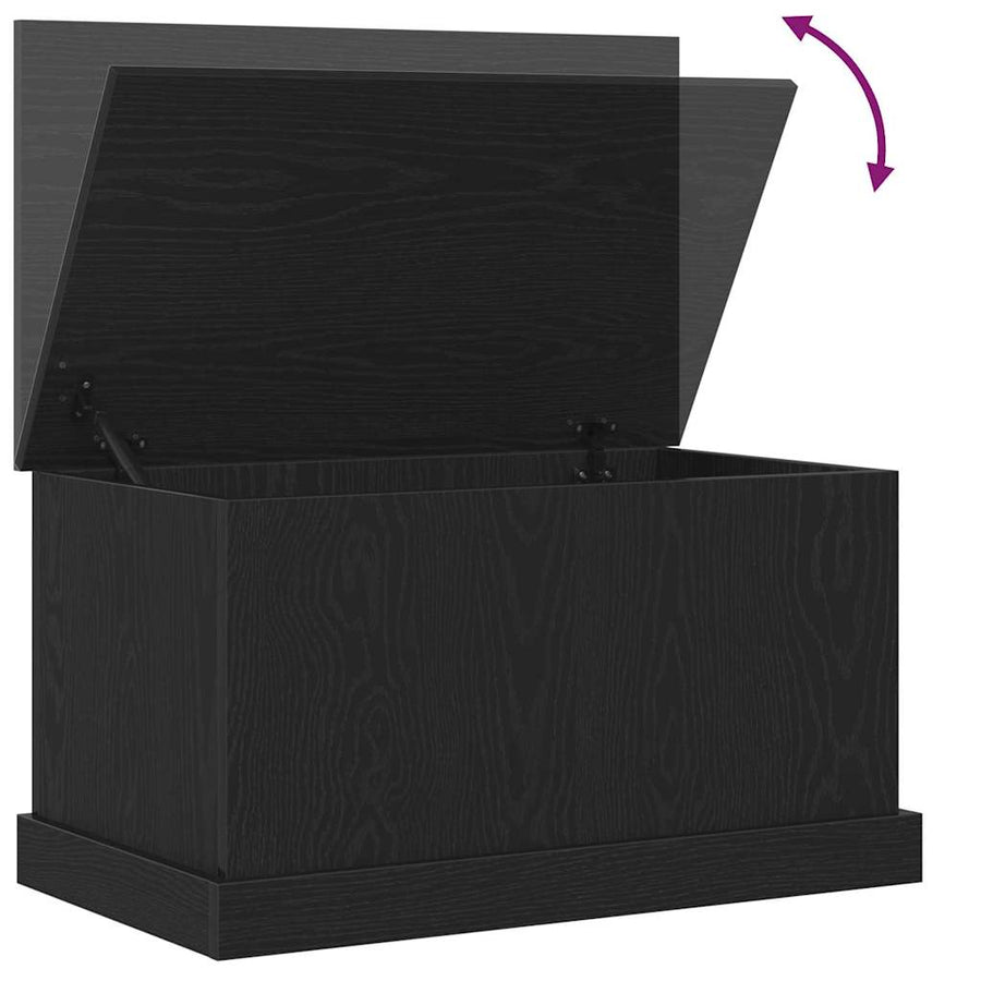 Opslagdoos met opslag Zwart eiken 70 x 40 x 28 cm Bewerkt hout