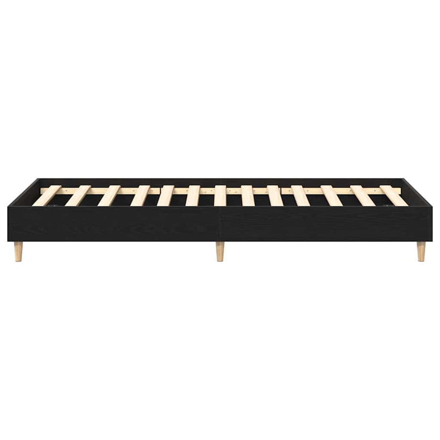 Bedframe Zwart Eiken 203 x 93 x 25 cm Bewerkt hout