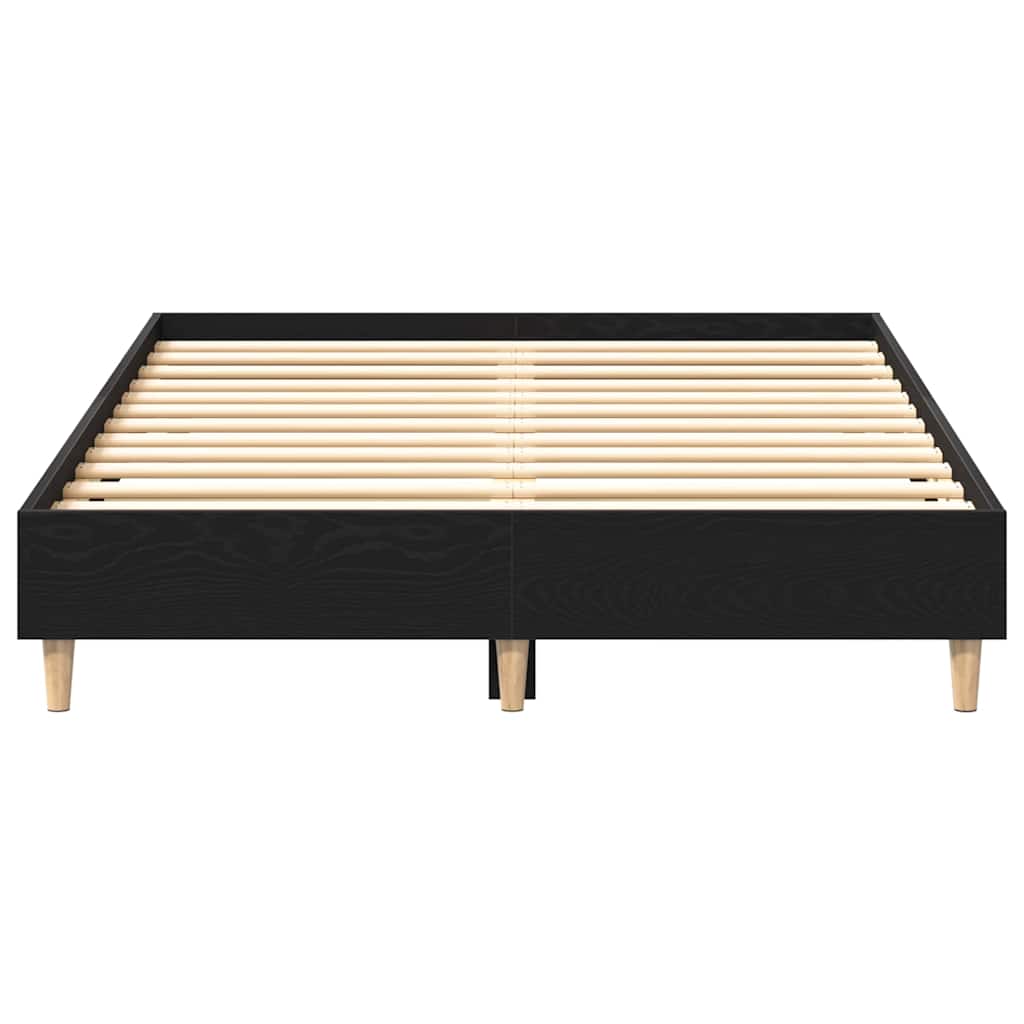 Bedframe Zwart Eiken 193 x 138 x 25 cm Bewerkt hout