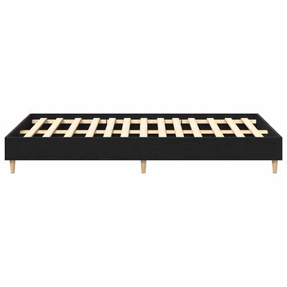 Bedframe Zwart Eiken 193 x 138 x 25 cm Bewerkt hout