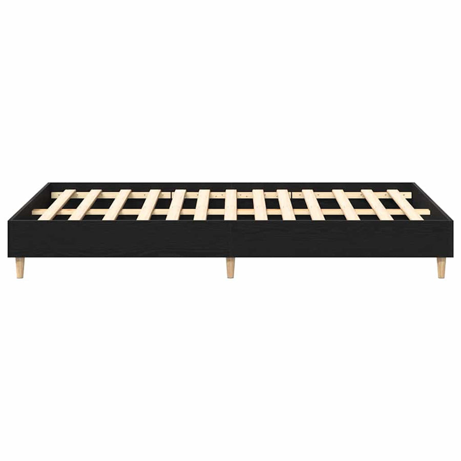 Bedframe Zwart Eiken 193 x 138 x 25 cm Bewerkt hout