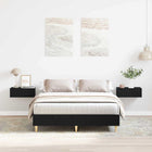 Bed Frame Black Oak 193 x 123 x 25 cm Engineered Wood