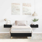 Bed Frame Black Oak 193 x 78 x 25 cm Engineered Wood