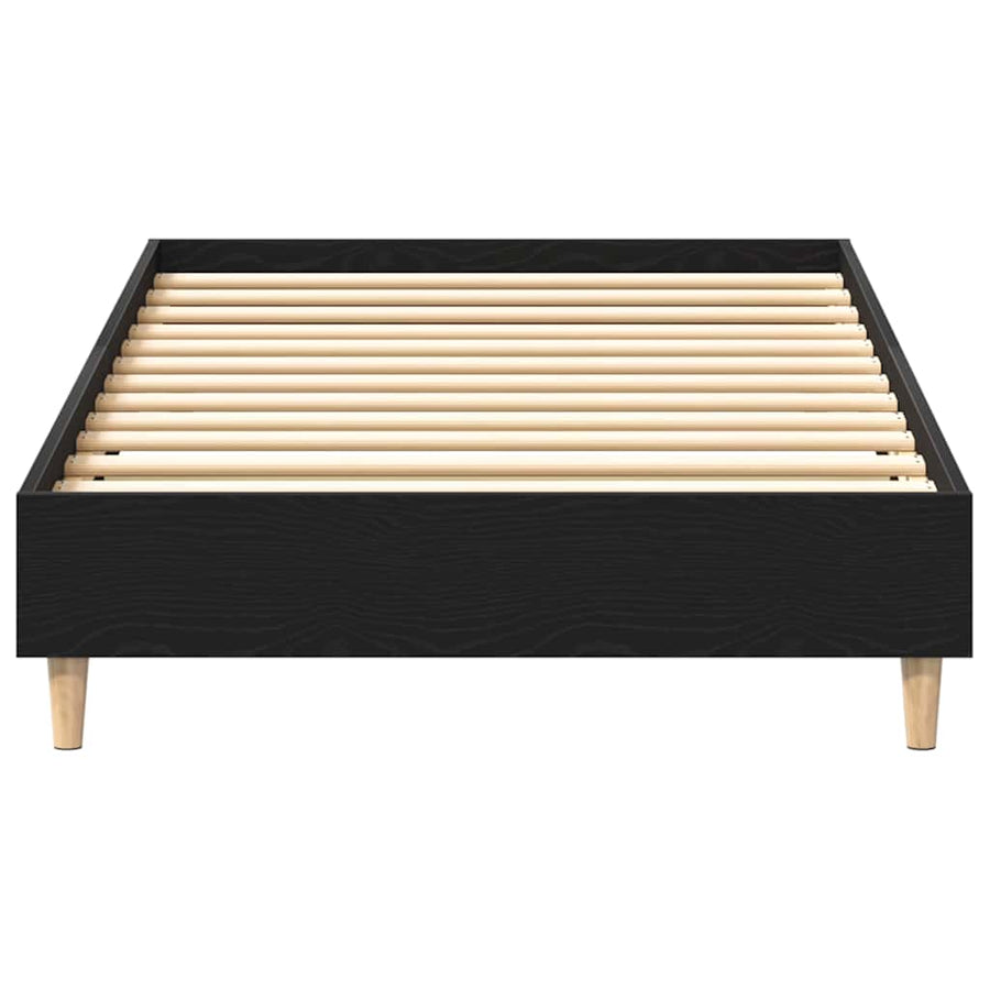 Bedframe Zwart Eiken 193 x 78 x 25 cm Bewerkt hout