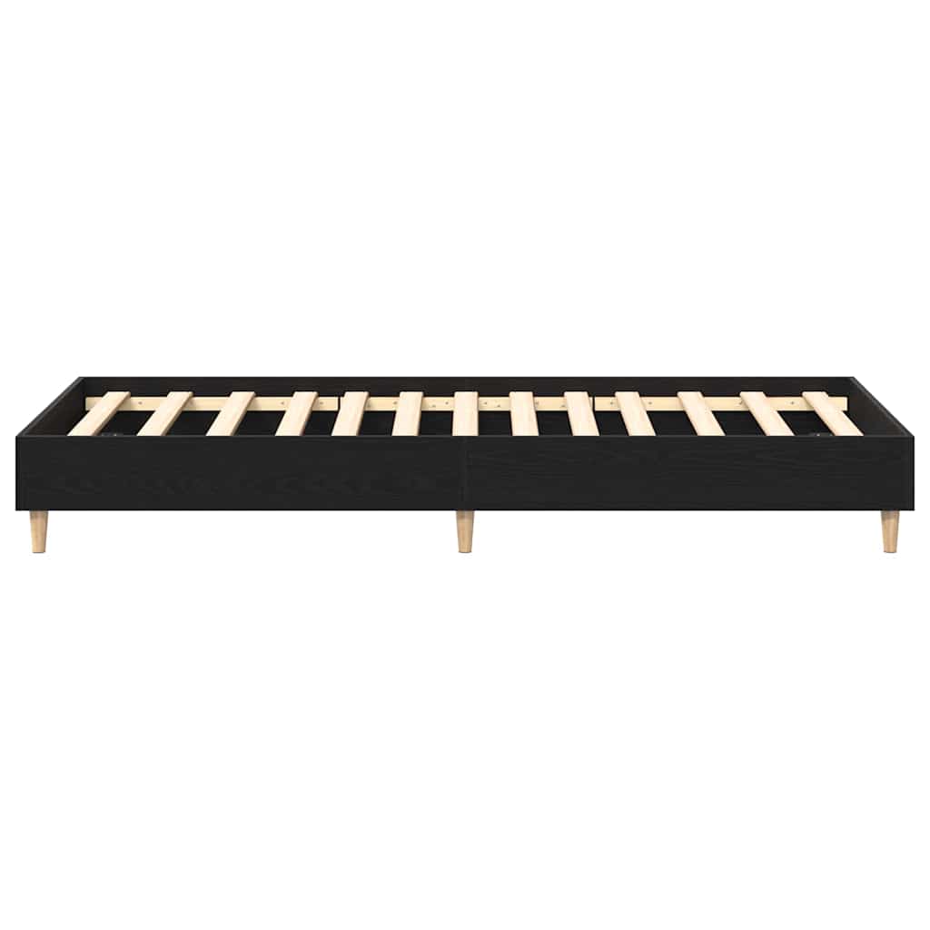 Bedframe Zwart Eiken 193 x 78 x 25 cm Bewerkt hout