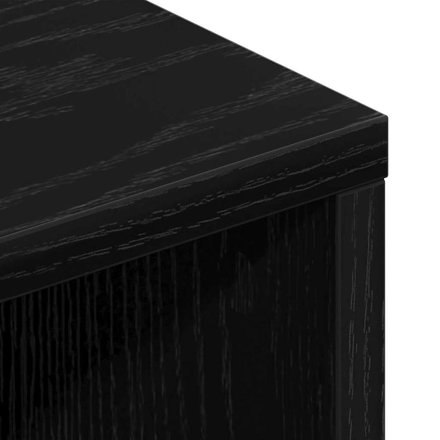 TV-kast met lade Zwart Eiken 150 x 30 x 44,5 cm Bewerkt hout