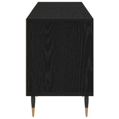 TV-kast met lade Zwart Eiken 150 x 30 x 44,5 cm Bewerkt hout