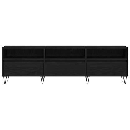 TV-kast met lade Zwart Eiken 150 x 30 x 44,5 cm Bewerkt hout