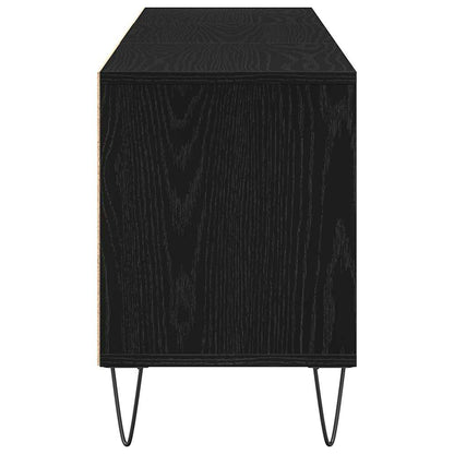 TV-kast met lade Zwart Eiken 150 x 30 x 44,5 cm Bewerkt hout