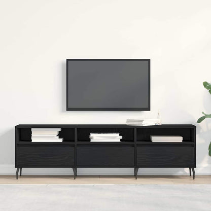 TV-kast Zwart Eiken 150 x 30 x 44,5 cm Bewerkt hout