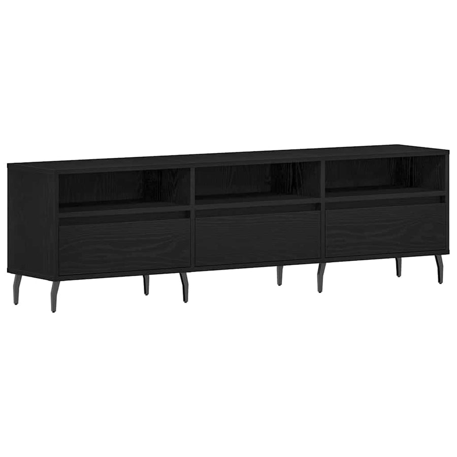 TV-kast Zwart Eiken 150 x 30 x 44,5 cm Bewerkt hout