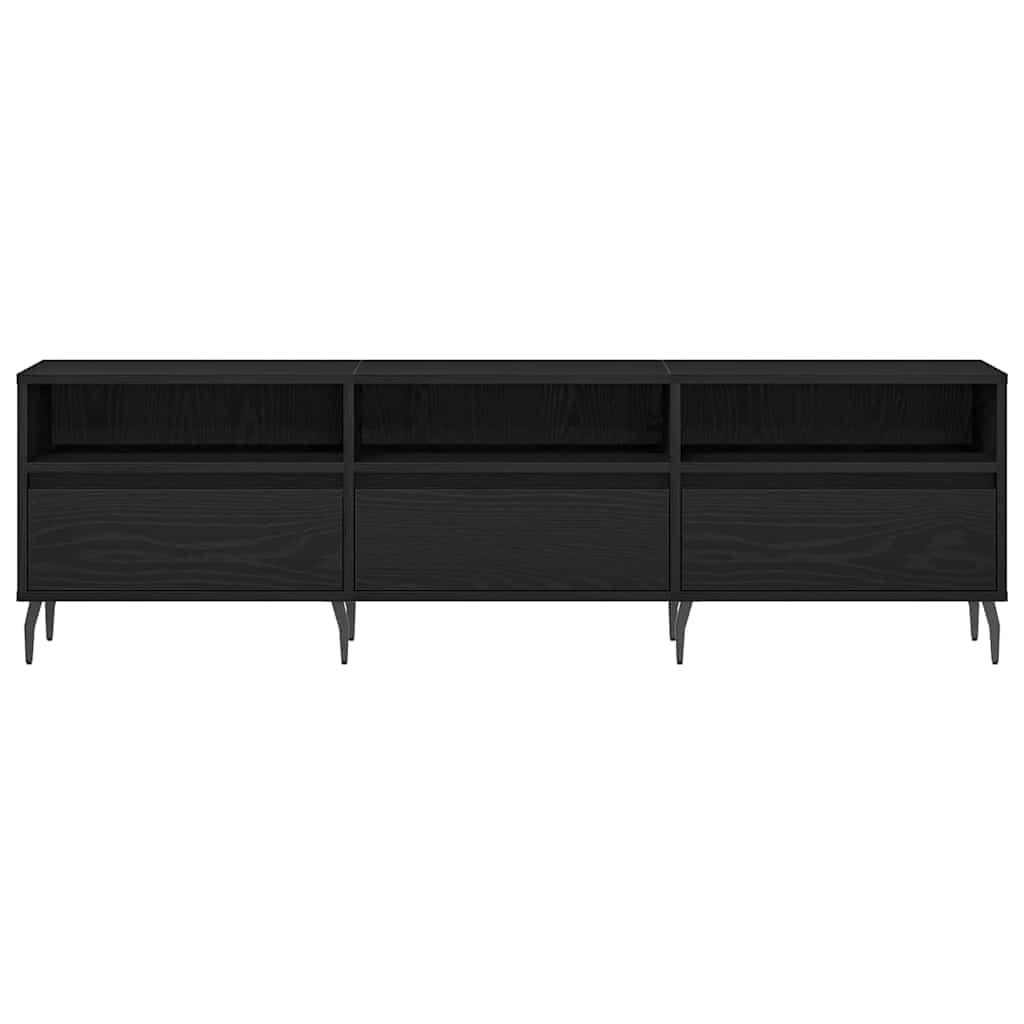 TV-kast Zwart Eiken 150 x 30 x 44,5 cm Bewerkt hout