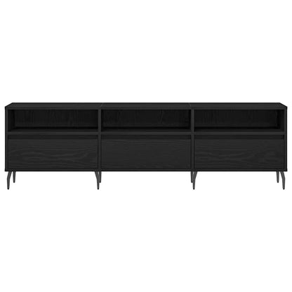 TV-kast Zwart Eiken 150 x 30 x 44,5 cm Bewerkt hout