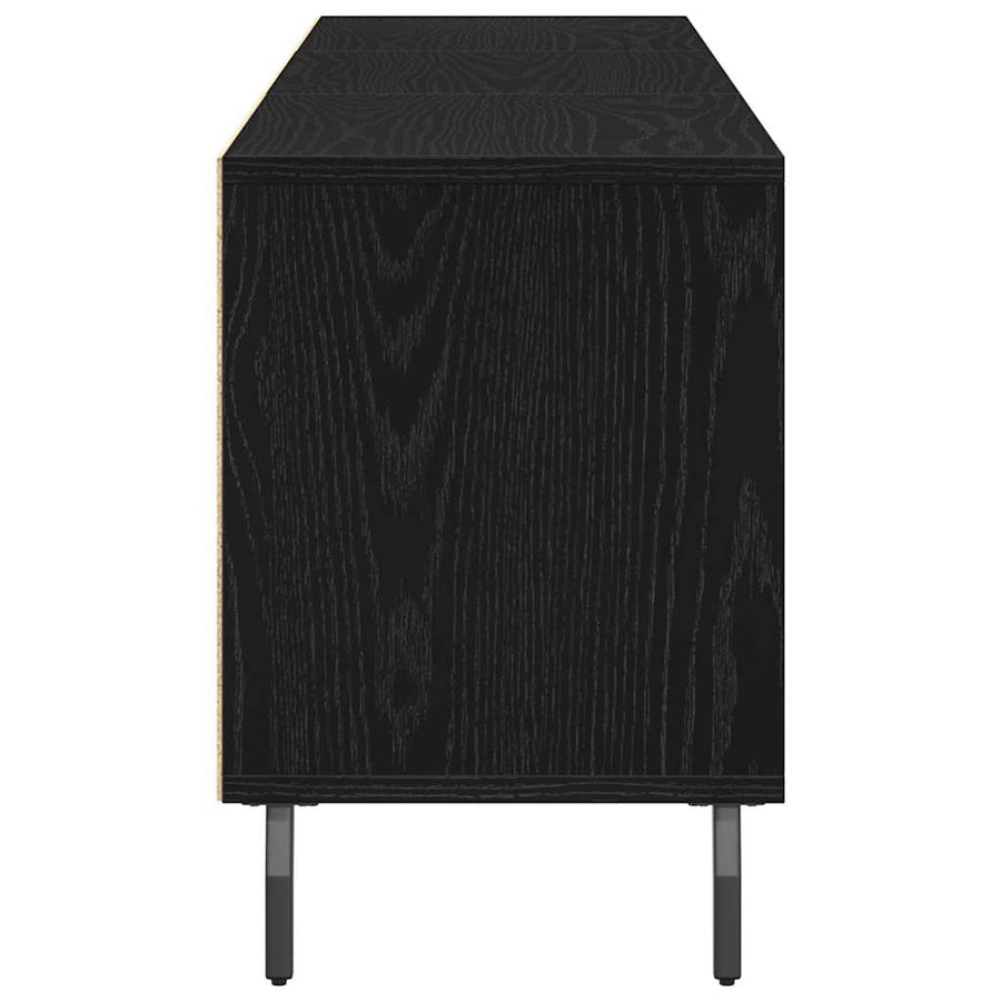 TV-kast Zwart Eiken 150 x 30 x 44,5 cm Bewerkt hout