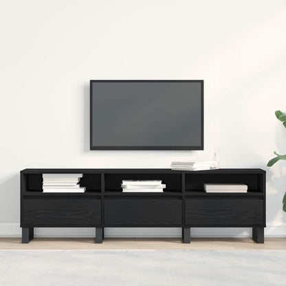 TV-kast met lade Zwart Eiken 150 x 30 x 44,5 cm Bewerkt hout