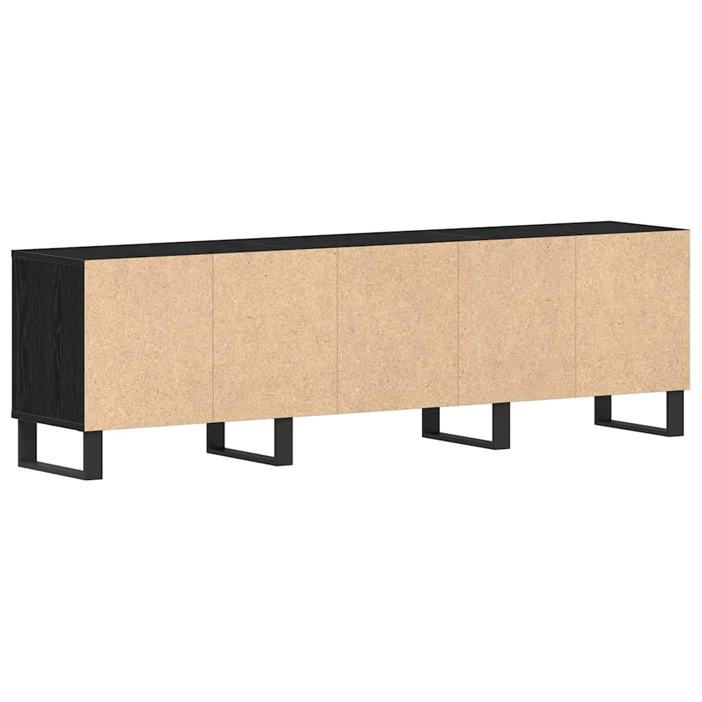 TV-kast met lade Zwart Eiken 150 x 30 x 44,5 cm Bewerkt hout
