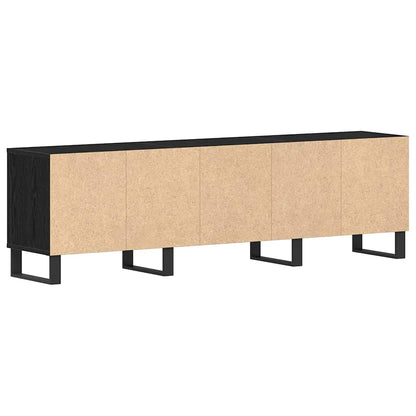 TV-kast met lade Zwart Eiken 150 x 30 x 44,5 cm Bewerkt hout