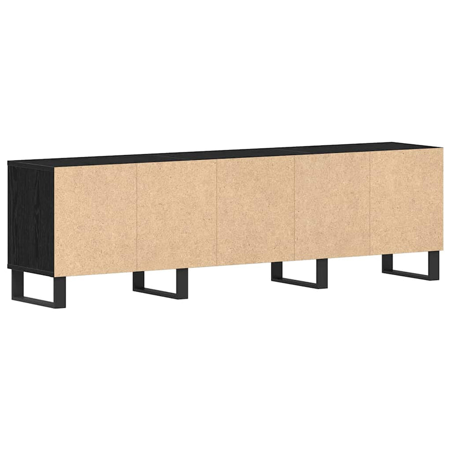 TV-kast met lade Zwart Eiken 150 x 30 x 44,5 cm Bewerkt hout