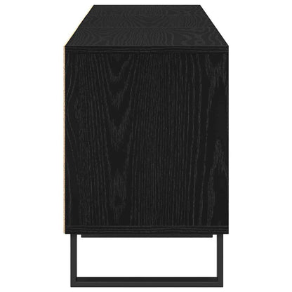 TV-kast met lade Zwart Eiken 150 x 30 x 44,5 cm Bewerkt hout