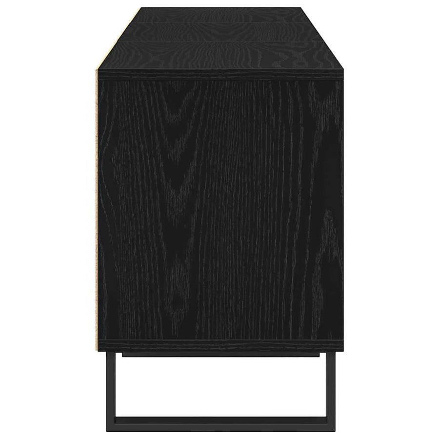 TV-kast met lade Zwart Eiken 150 x 30 x 44,5 cm Bewerkt hout