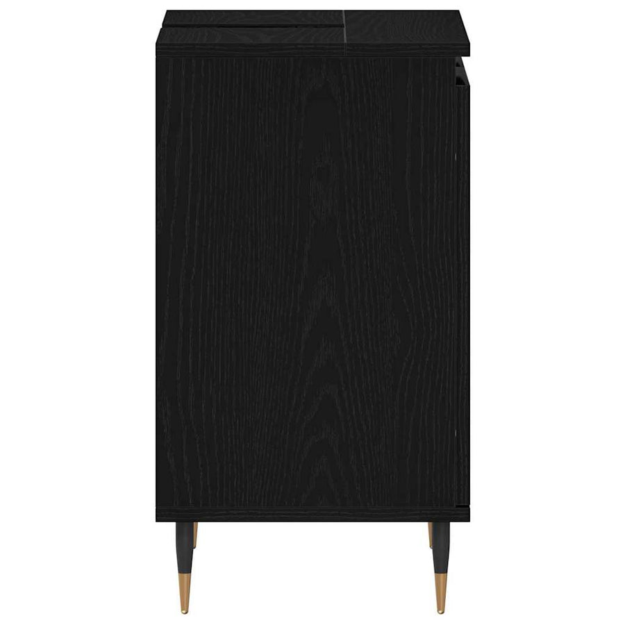 Badkamer wastafelkast Zwart Eiken 58 x 33 x 60 cm Bewerkt hout