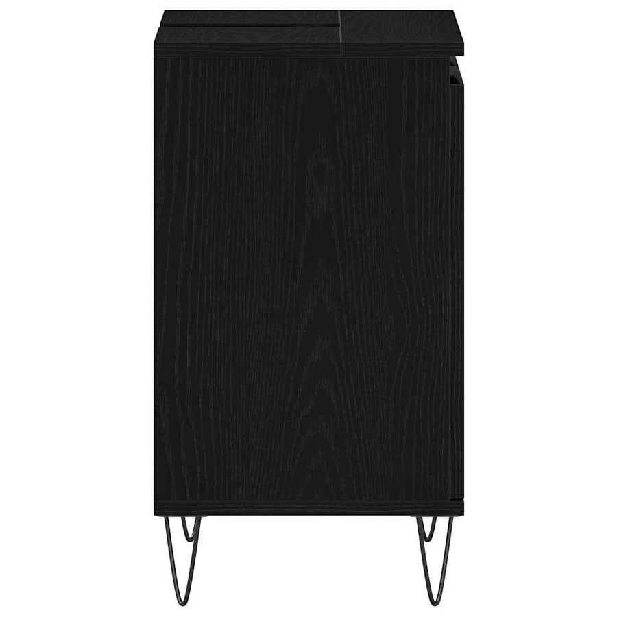 Badkamertenk te kast Zwart Eiken 58 x 33 x 60 cm Bewerkt hout