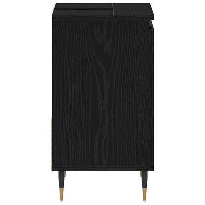 Wastafelkast 65X33X60 Cm Bewerkt Hout Kleurig Zwart eiken
