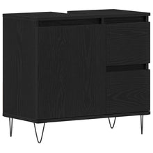 Badkamertenk te kast Zwart Eiken 65 x 33 x 60 cm Bewerkt hout