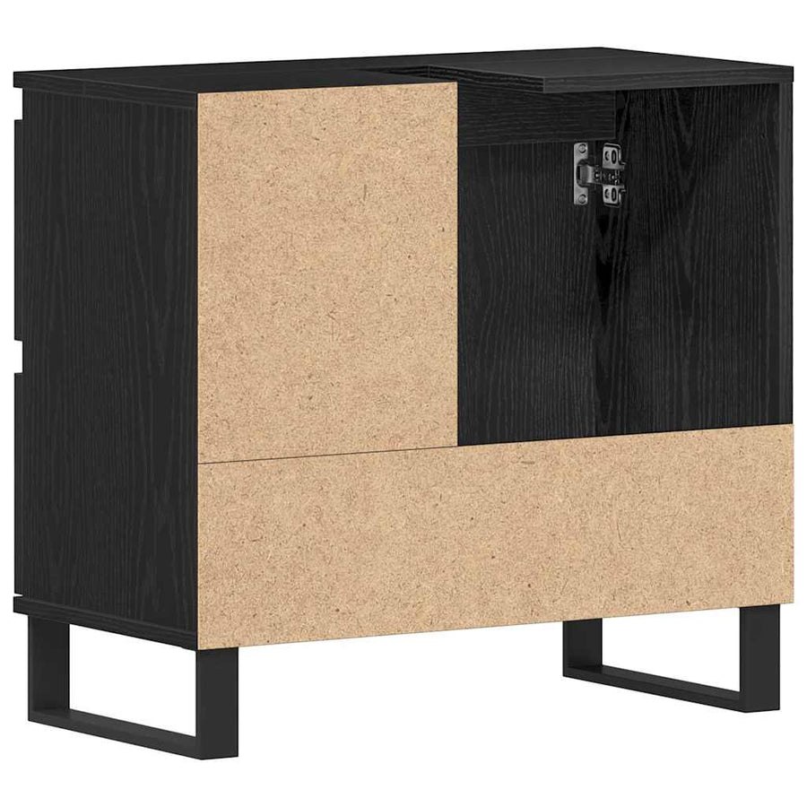 Badkamertenk te kast Zwart Eiken 65 x 33 x 60 cm Bewerkt hout