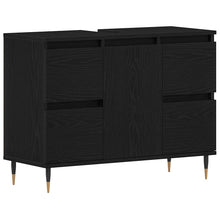 Badkamertenk te kast Zwart Eiken 80 x 33 x 60 cm Bewerkt hout