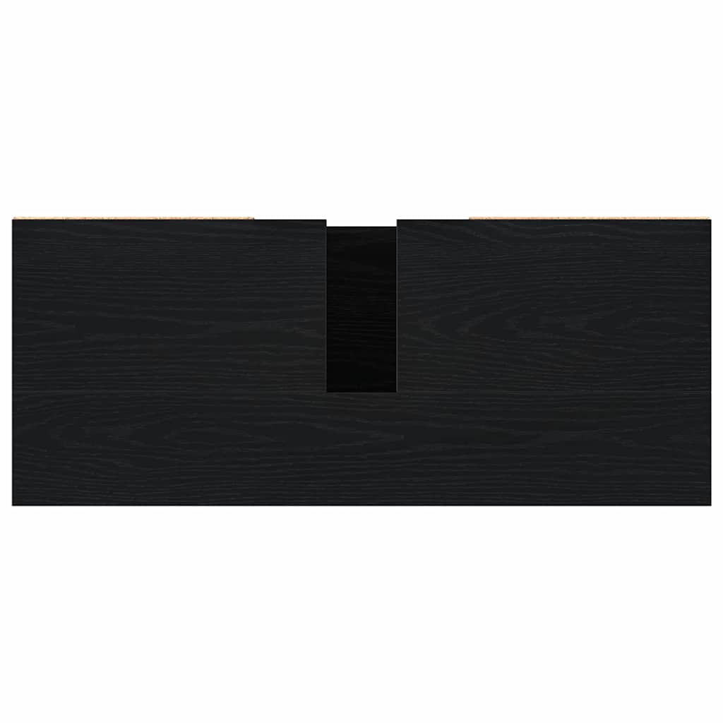 Badkamertenk te kast Zwart Eiken 80 x 33 x 60 cm Bewerkt hout