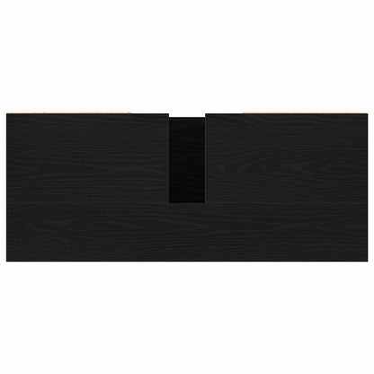 Badkamertenk te kast Zwart Eiken 80 x 33 x 60 cm Bewerkt hout