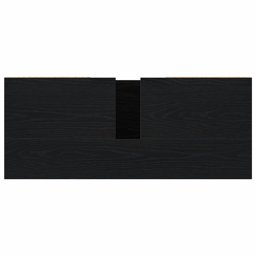Badkamertenk te kast Zwart Eiken 80 x 33 x 60 cm Bewerkt hout