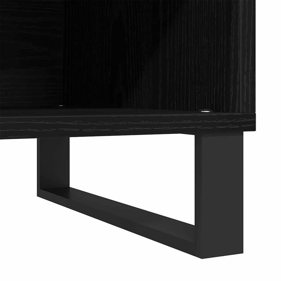Platenkast met plank Zwart Eiken 85 x 38 x 48 cm Bewerkt hout
