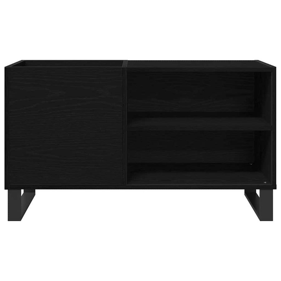 Platenkast met plank Zwart Eiken 85 x 38 x 48 cm Bewerkt hout