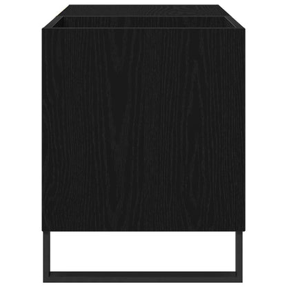 Platenkast met plank Zwart Eiken 85 x 38 x 48 cm Bewerkt hout