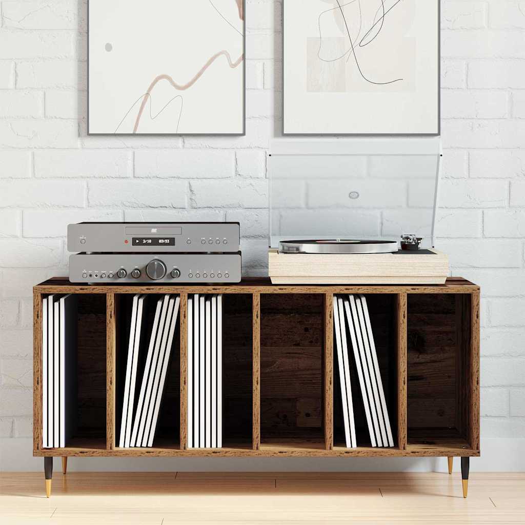 Platenkast met plank Oud hout 100 x 38 x 48 cm Bewerkt hout
