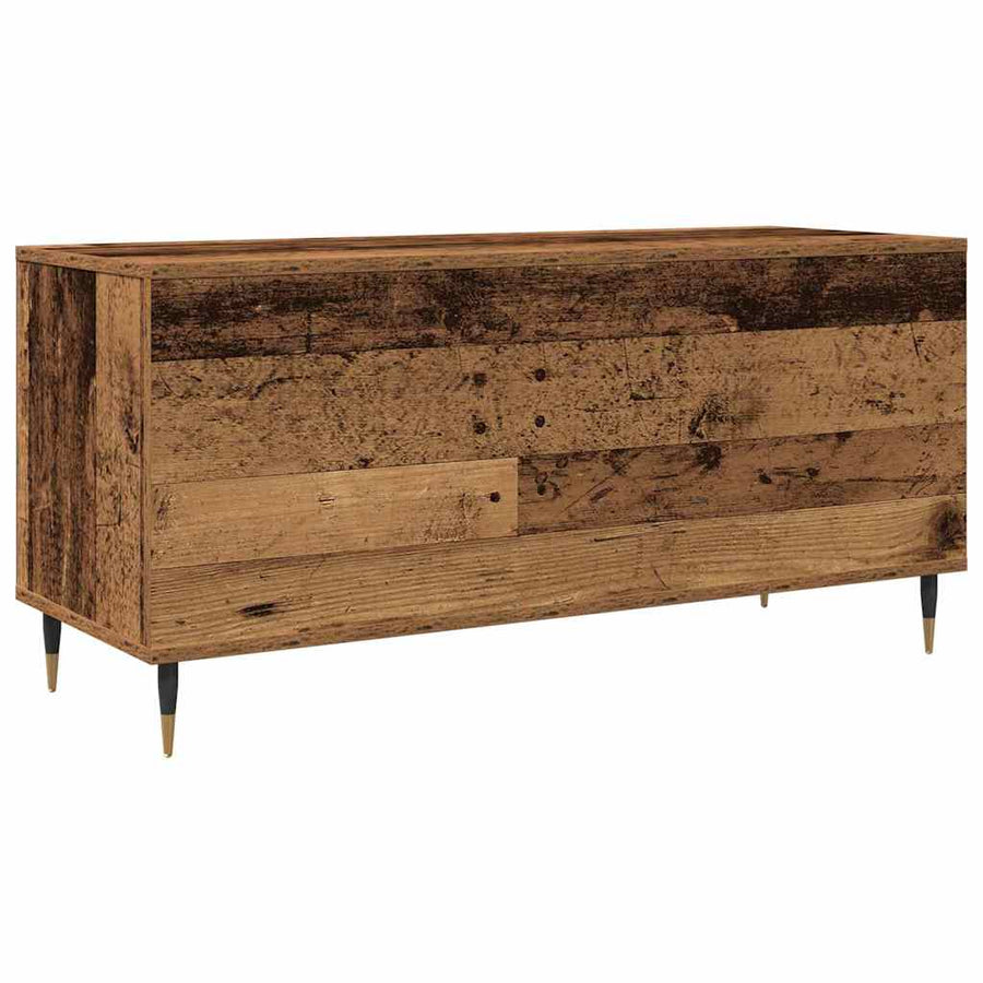 Platenkast met plank Oud hout 100 x 38 x 48 cm Bewerkt hout