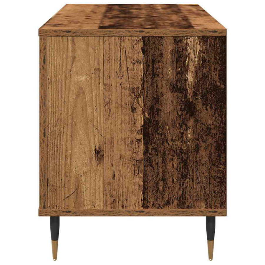 Platenkast met plank Oud hout 100 x 38 x 48 cm Bewerkt hout