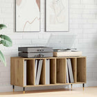 Record cabinet with shelf artisanal oak look 100 x 38 x 48 cm