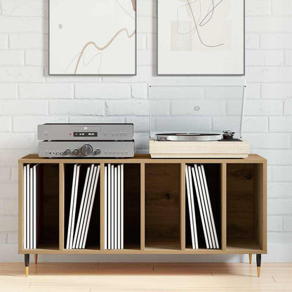 Platenkast met plank artisanaal eikenkleurig 100 x 38 x 48 cm