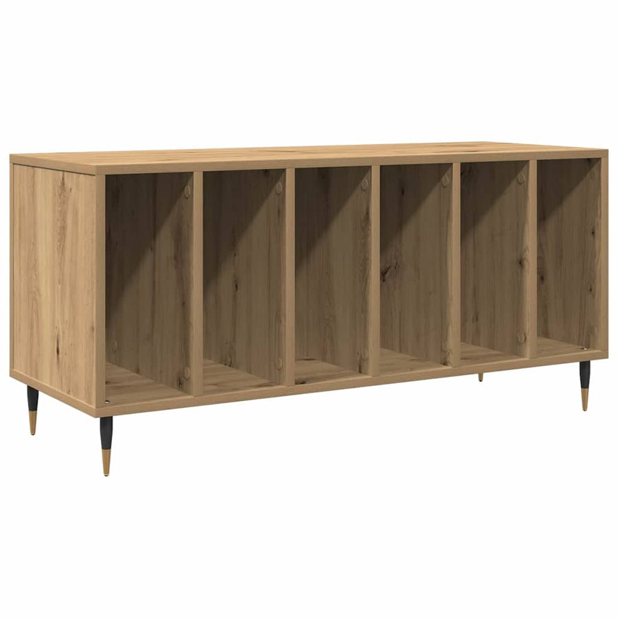 Platenkast met plank artisanaal eikenkleurig 100 x 38 x 48 cm