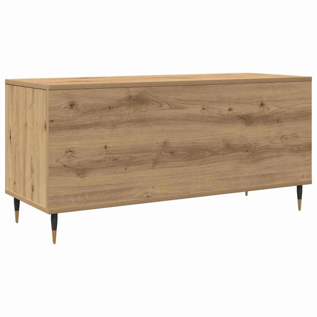 Platenkast met plank artisanaal eikenkleurig 100 x 38 x 48 cm