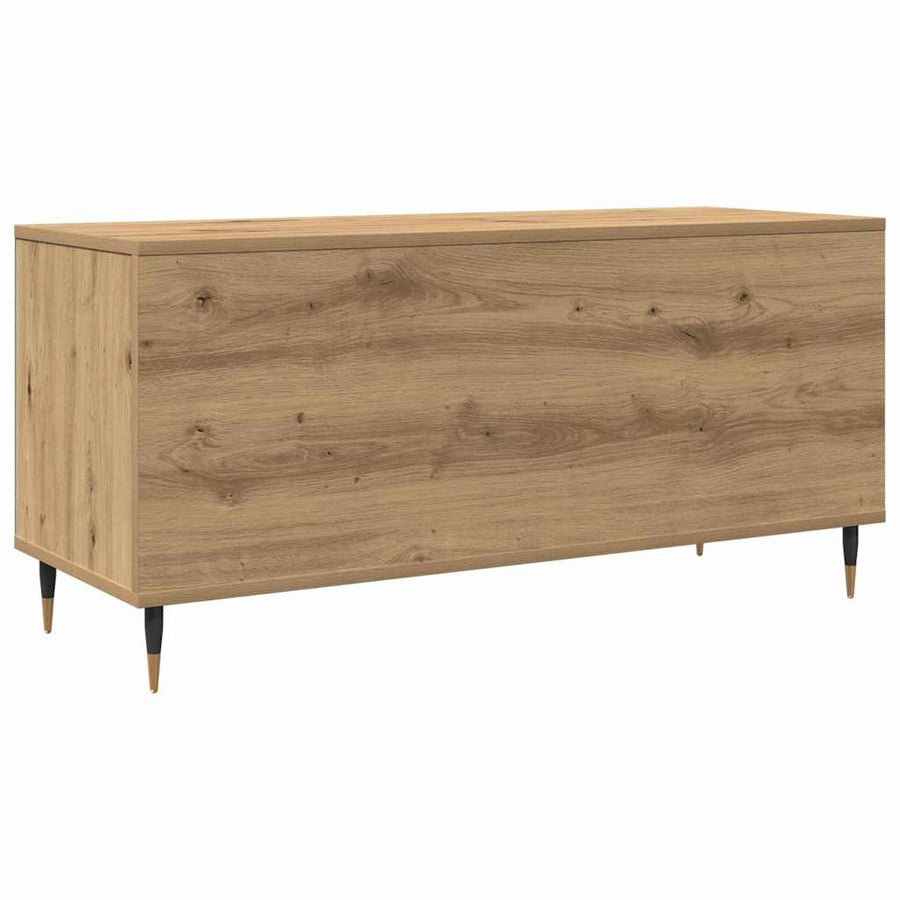 Platenkast met plank artisanaal eikenkleurig 100 x 38 x 48 cm