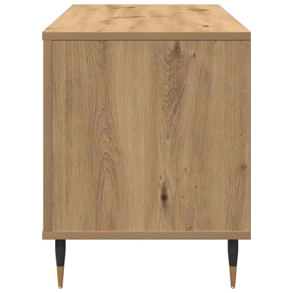 Platenkast met plank artisanaal eikenkleurig 100 x 38 x 48 cm