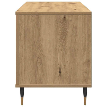 Platenkast met plank artisanaal eikenkleurig 100 x 38 x 48 cm